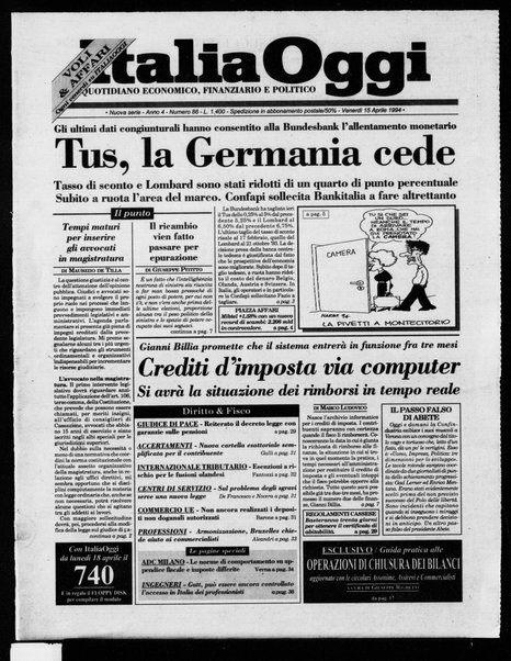 Italia oggi : quotidiano di economia finanza e politica